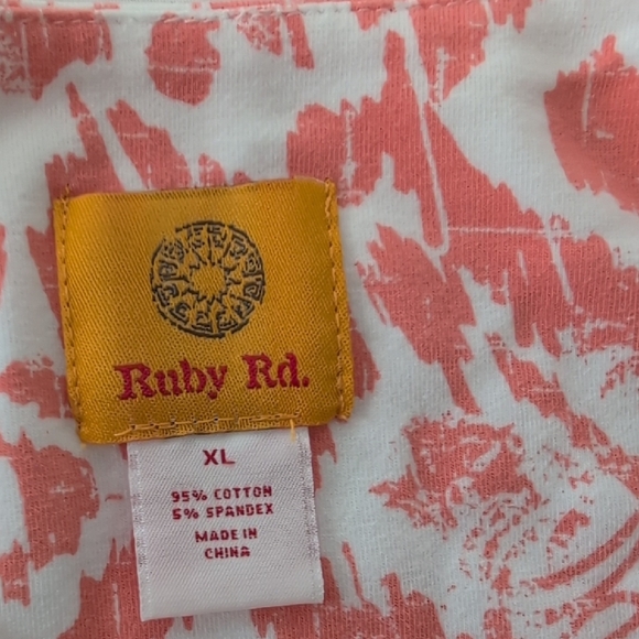 Ruby Rd. Orange 3/4 Sleeve Tee - Picture 7 of 7